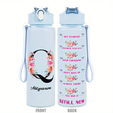 Custom Name 25oz Water Bottle with Time Markers – Leakproof Hydration Tracker Bottle