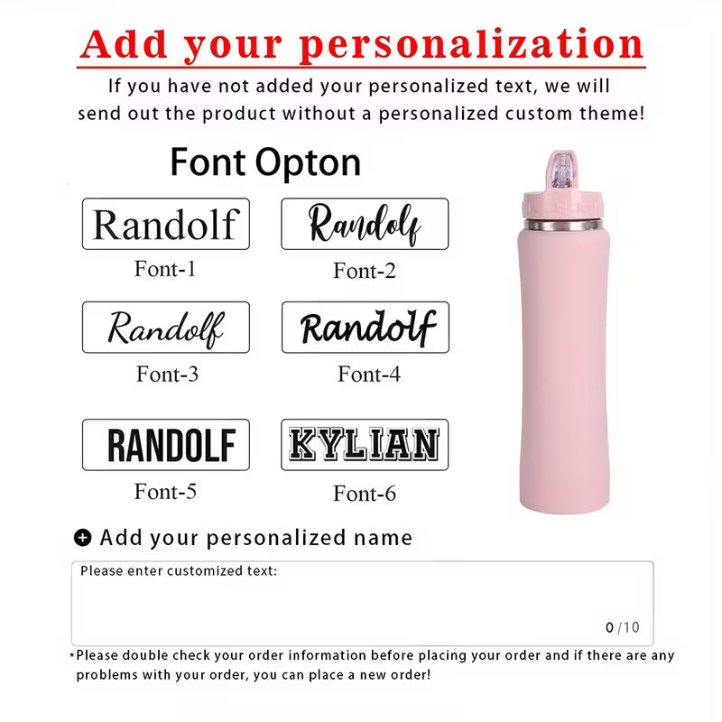 Custom Engraved Insulated Water Bottle with Straw – Hot & Cold, Leakproof, Fitness & Cycling Bottle & Women