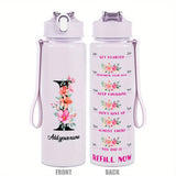 Custom Name 25oz Water Bottle with Time Markers – Leakproof Hydration Tracker Bottle