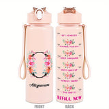 Custom Name 25oz Water Bottle with Time Markers – Leakproof Hydration Tracker Bottle