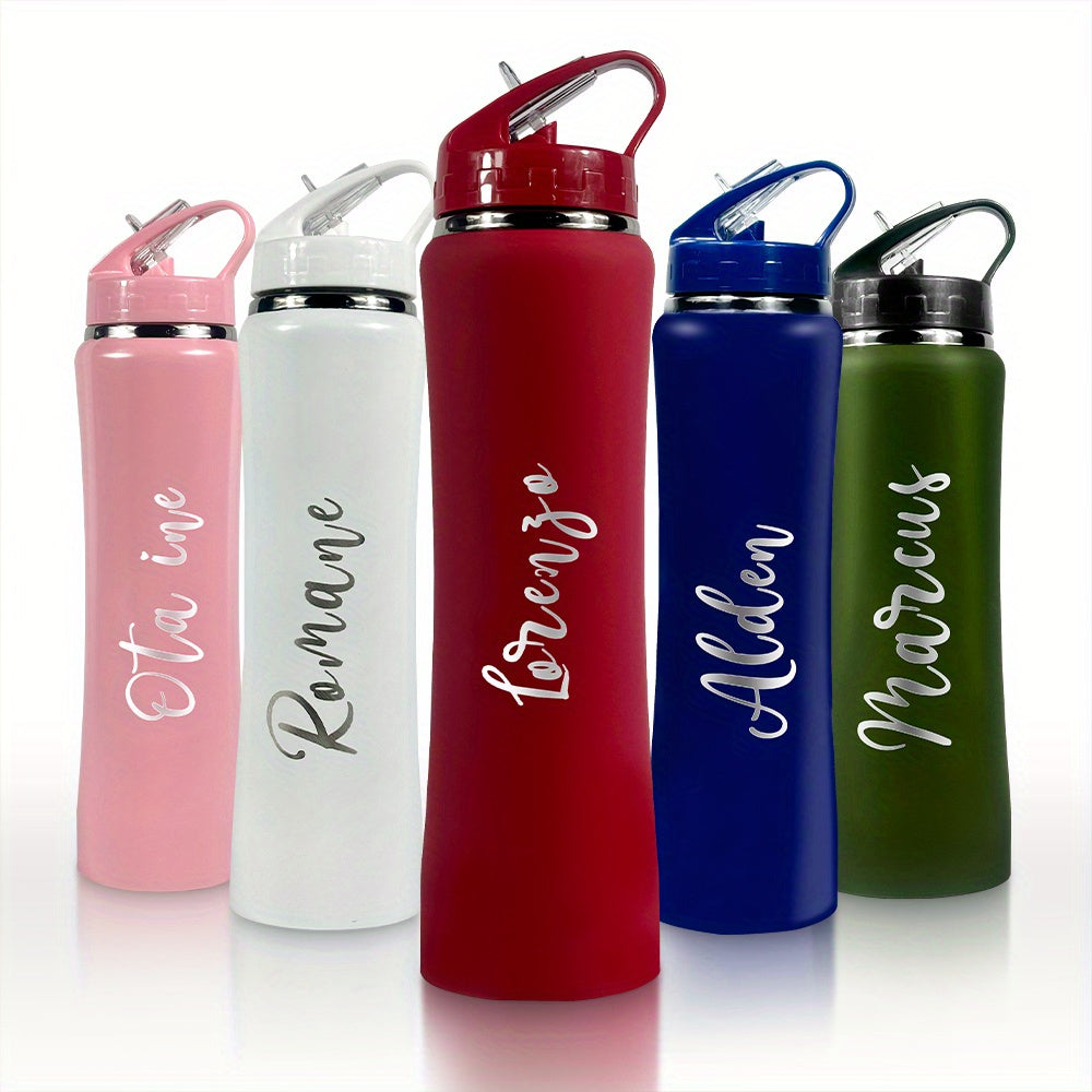Custom Engraved Insulated Water Bottle with Straw – Hot & Cold, Leakproof, Fitness & Cycling Bottle & Women