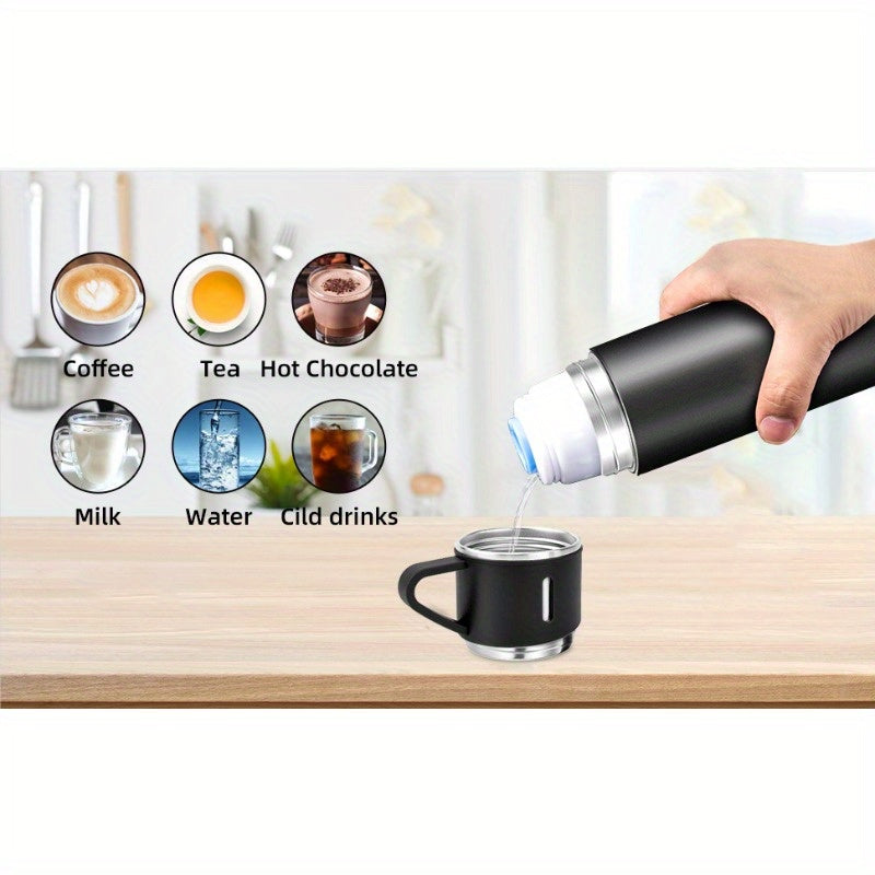 Stainless Steel Insulated Travel Mug 15oz – Vacuum Sealed, Leak-Proof Hot & Cold Coffee Tumbler with Lid, Durable Reusable Drinkware for Travel, Office & Outdoors