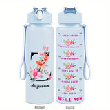 Custom Name 25oz Water Bottle with Time Markers – Leakproof Hydration Tracker Bottle