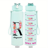 Custom Name 25oz Water Bottle with Time Markers – Leakproof Hydration Tracker Bottle