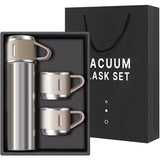 Gray Set - Stainless Steel Insulated Travel Mug 15oz – Vacuum Sealed, Leak-Proof Hot & Cold Coffee Tumbler with Lid, Durable Reusable Drinkware for Travel, Office & Outdoors