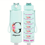 Custom Name 25oz Water Bottle with Time Markers – Leakproof Hydration Tracker Bottle