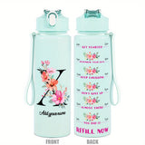 Custom Name 25oz Water Bottle with Time Markers – Leakproof Hydration Tracker Bottle