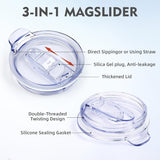 40oz Insulated Tumbler with Handle & Straw Set – Double-Wall Stainless Steel, Leak-Proof Lid, Travel Mug Fits Car Cup Holders, Keeps Drinks Cold 34H/Hot 8H