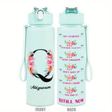 Custom Name 25oz Water Bottle with Time Markers – Leakproof Hydration Tracker Bottle
