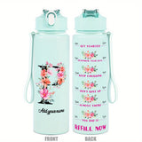 Custom Name 25oz Water Bottle with Time Markers – Leakproof Hydration Tracker Bottle