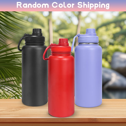 32oz Insulated Water Bottle – Stainless Steel Vacuum Sport Bottle, Leakproof & Portable, Keeps Drinks Hot & Cold, Large Capacity for Hiking, Camping, Gym & Travel