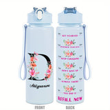 Custom Name 25oz Water Bottle with Time Markers – Leakproof Hydration Tracker Bottle