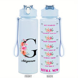 Custom Name 25oz Water Bottle with Time Markers – Leakproof Hydration Tracker Bottle