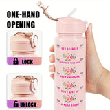 Custom Name 25oz Water Bottle with Time Markers – Leakproof Hydration Tracker Bottle