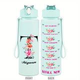 Custom Name 25oz Water Bottle with Time Markers – Leakproof Hydration Tracker Bottle