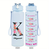 Custom Name 25oz Water Bottle with Time Markers – Leakproof Hydration Tracker Bottle